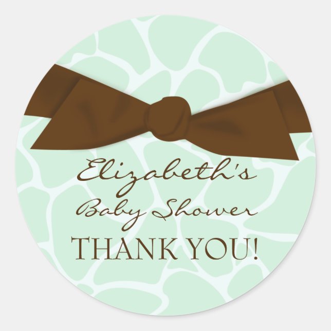 Giraffe Pattern Baby Shower Stickers (Vorderseite)