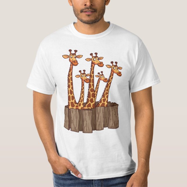 Giraffe-Peek-Squad – Fence Friends T-Shirt (Vorderseite)