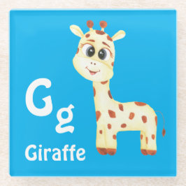 Giraffe personalisieren ABC: Buchstabe G - Ihren N Glasuntersetzer