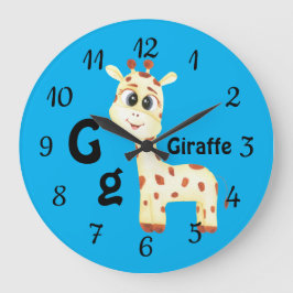 Giraffe personalisieren ABC: Buchstabe G - Ihren N Große Wanduhr