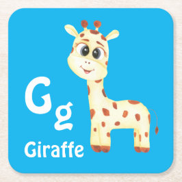 Giraffe personalisieren ABC: Buchstabe G - Ihren N Rechteckiger Pappuntersetzer