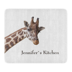 Giraffe Personalisierter Name des Tieres Schneidebrett