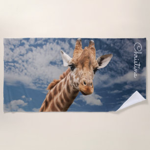 Giraffe Personalisiertes Strandtuch