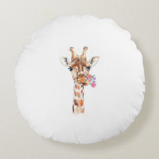 GIRAFFE PILLOW RUNDES KISSEN