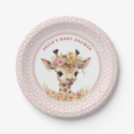 Giraffe Pink Baby Girl Dusche Sprinkle Wilder Dsch Pappteller
