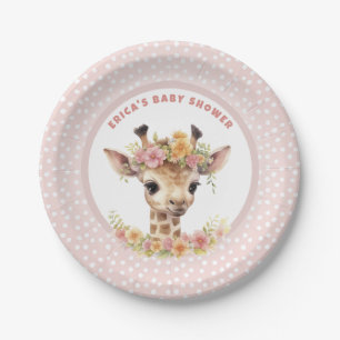 Giraffe Pink Baby Girl Dusche Sprinkle Wilder Dsch Pappteller