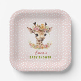 Giraffe Pink Baby Girl Dusche Sprinkle Wilder Dsch Pappteller