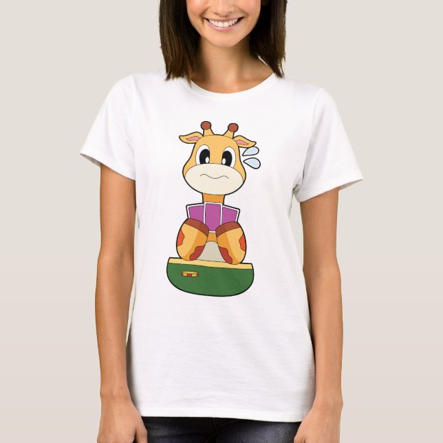 Giraffe-Poker-Poker-Karten T-Shirt (Vorderseite)