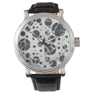 Giraffe Polka Dot Black and Light Gray Print Armbanduhr