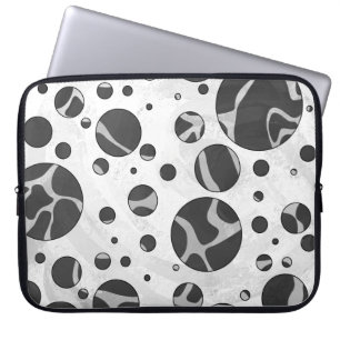 Giraffe Polka Dot Black and Light Gray Print Laptopschutzhülle