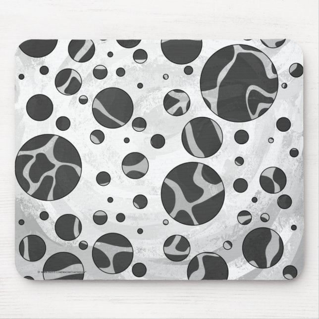 Giraffe Polka Dot Black and Light Gray Print Mousepad (Vorne)