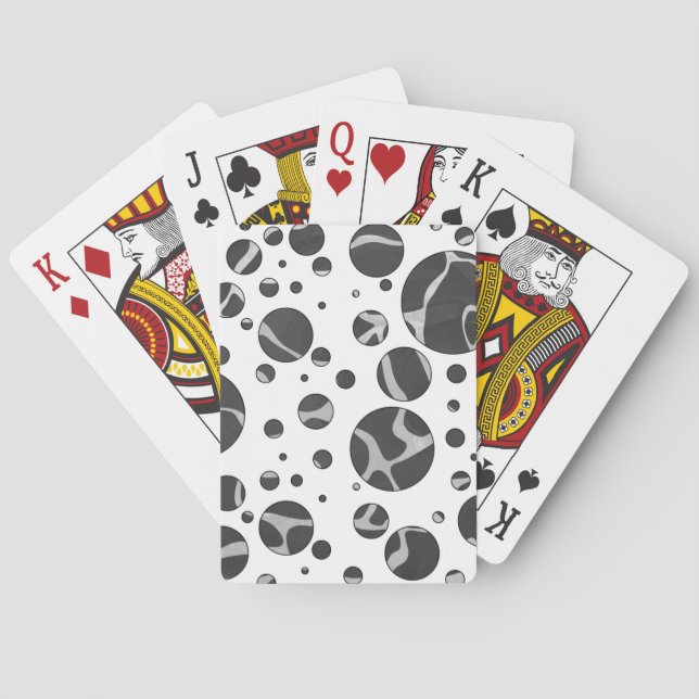 Giraffe Polka Dot Black and Light Gray Print Spielkarten (Rückseite)