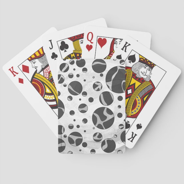 Giraffe Polka Dot Black and Light Gray Print Spielkarten (Rückseite)
