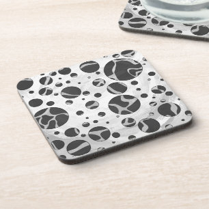 Giraffe Polka Dot Black and Light Gray Print Untersetzer