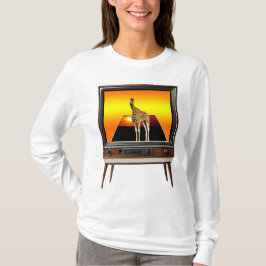 Giraffe Popout Art im alten analogen Fernsehen, T-Shirt