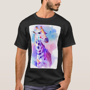 Giraffe Portrait Animal Safari Illustrati T-Shirt