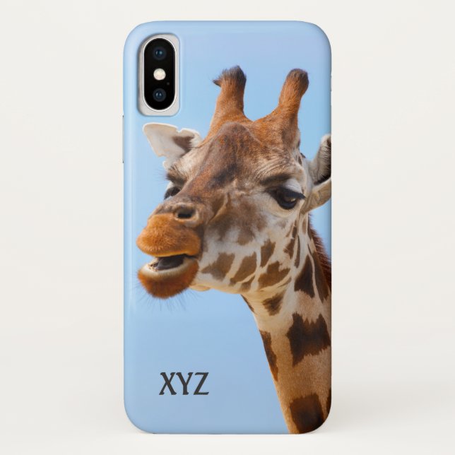 Giraffe Portrait benutzerdefinierte Monogramm-Hüll Case-Mate iPhone Hülle (Rückseite)