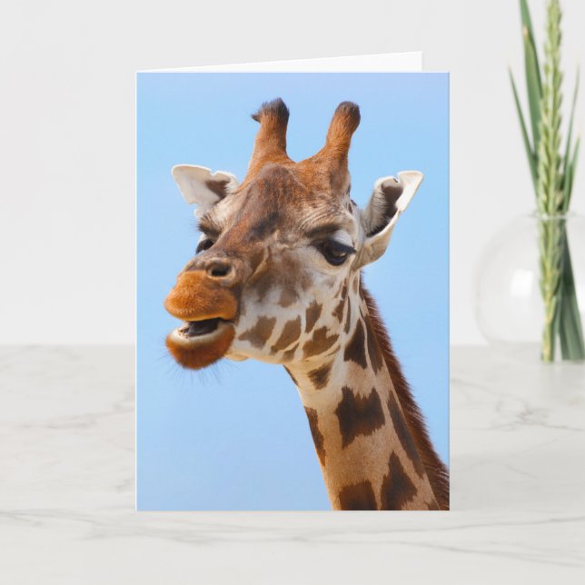 Giraffe Portrait-Grußkarte Karte (Vorderseite)