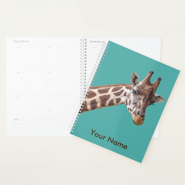 Giraffe Portrait Personalisierter Name Planer (Anzeige)