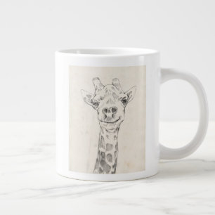 Giraffe Portrait Sketch Jumbo-Tasse
