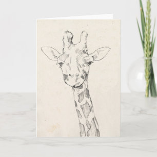 Giraffe Portrait   Sketch Karte