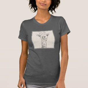 Giraffe Portrait Sketch T-Shirt