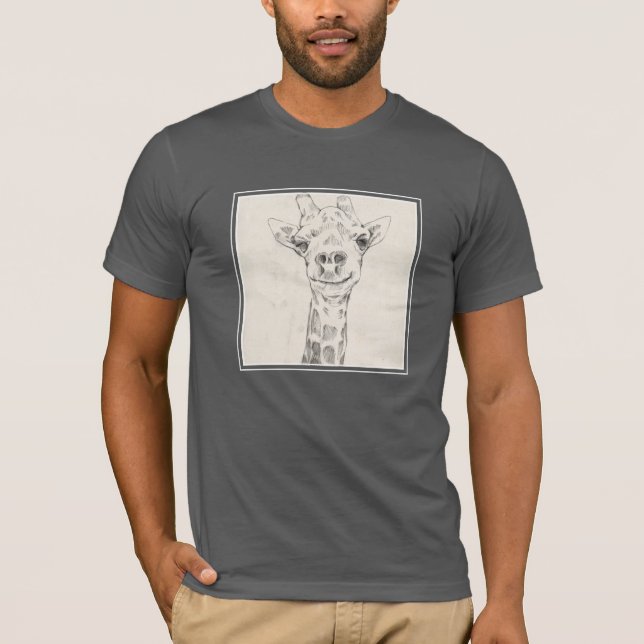 Giraffe Portrait Sketch T-Shirt (Vorderseite)