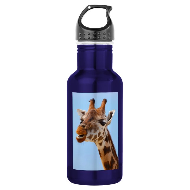 Giraffe Portrait Trinkflasche (Vorderseite)