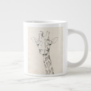 Giraffe Portrait   Zeichnung Jumbo-Tasse