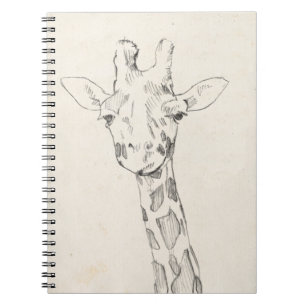 Giraffe Portrait   Zeichnung Notizblock