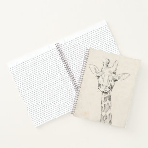 Giraffe Portrait   Zeichnung Notizbuch