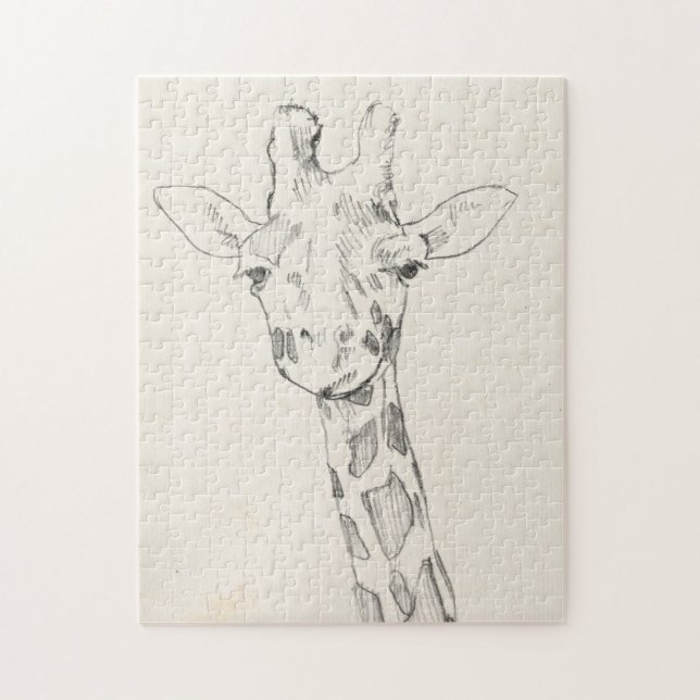 Giraffe Portrait | Zeichnung Puzzle (Vertikal)