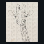 Giraffe Portrait | Zeichnung Puzzle<br><div class="desc">Diese neutrale Farbskizze enthält eine lächelnde Giraffe | von Jennifer Goldberger</div>