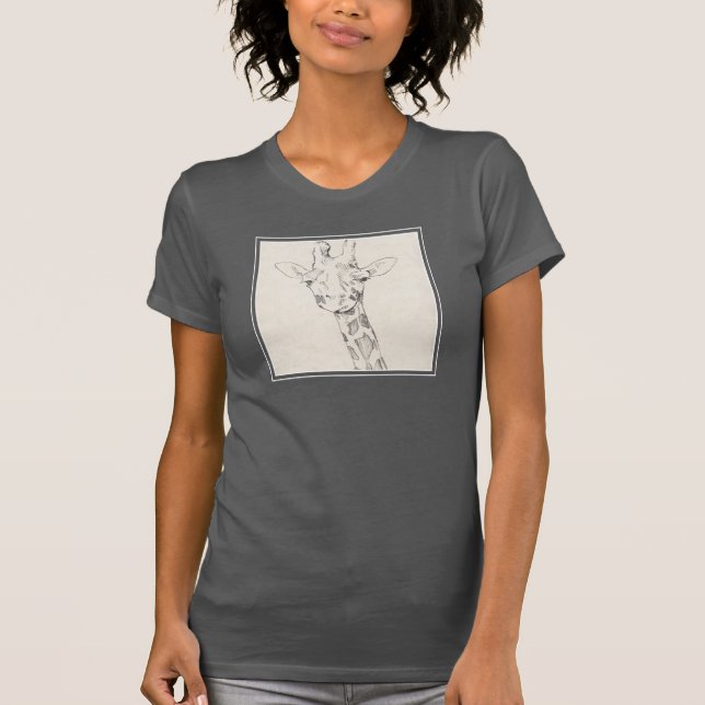 Giraffe Portrait | Zeichnung T-Shirt (Vorderseite)