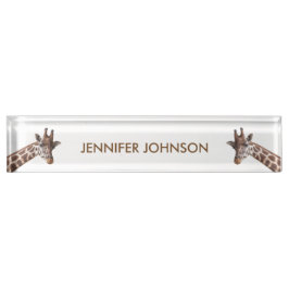 Giraffe Portraits Personalisierter Name Namensplakette