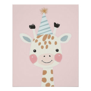 Giraffe Poster, Tiermauerkunst, Kinderzimmer-Dekor Poster