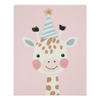 Giraffe Poster, Tiermauerkunst, Kinderzimmer-Dekor Poster