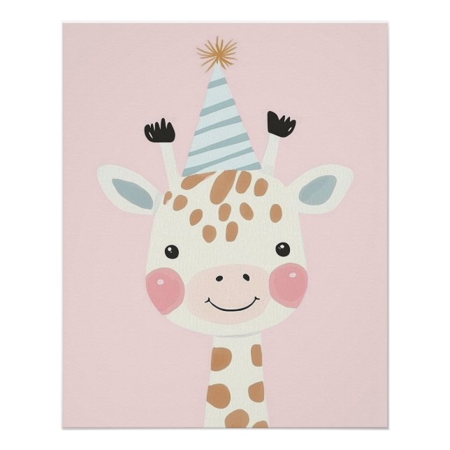 Giraffe Poster, Tiermauerkunst, Kinderzimmer-Dekor Poster (Vorderseite)