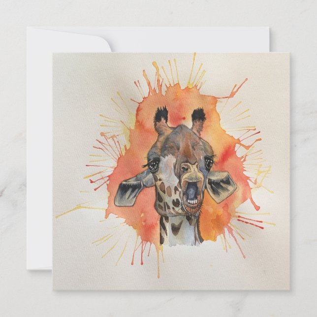 Giraffe-Postkartennotiz Dankeskarte (Vorderseite)