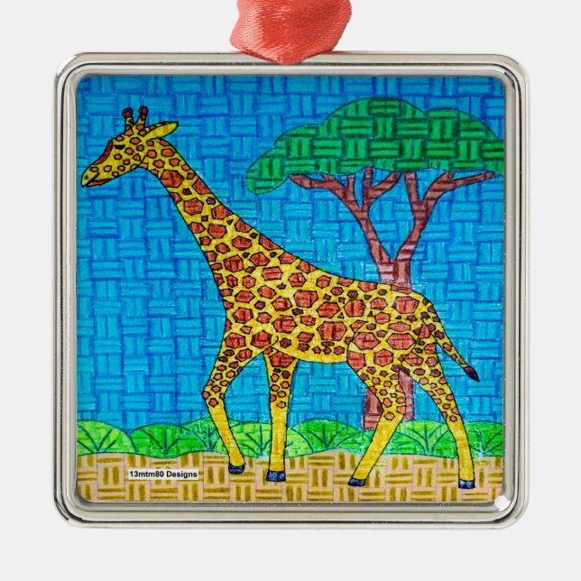 Giraffe - Premium-Ornament Ornament Aus Metall (Vorne)