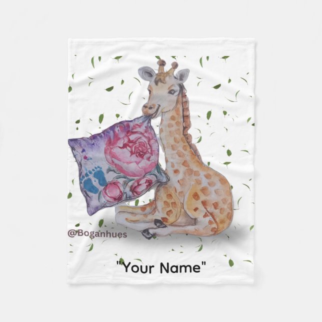 Giraffe Print Baby Fleece Blanket (Vorderseite)