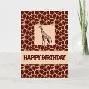 Giraffe Print Birthday Deluxe Karte
