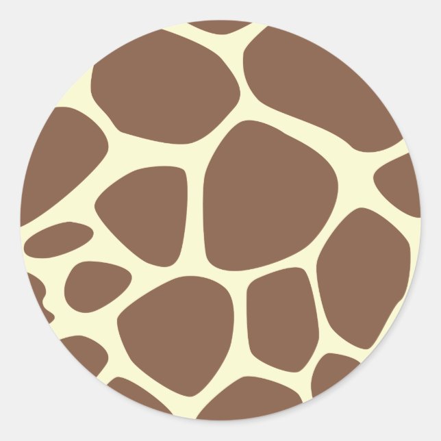 Giraffe Print, Braune Giraffe, Tierdruck, Jungle Runder Aufkleber (Vorderseite)