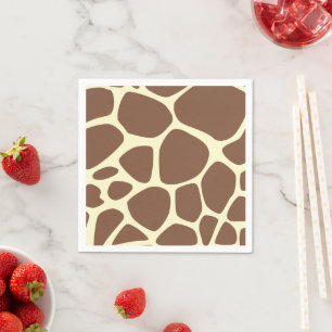 Giraffe Print, Braune Giraffe, Tierdruck, Jungle Serviette