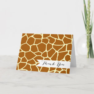 Giraffe Print Classic Brawn Yellow Animal Muster Feiertagskarte