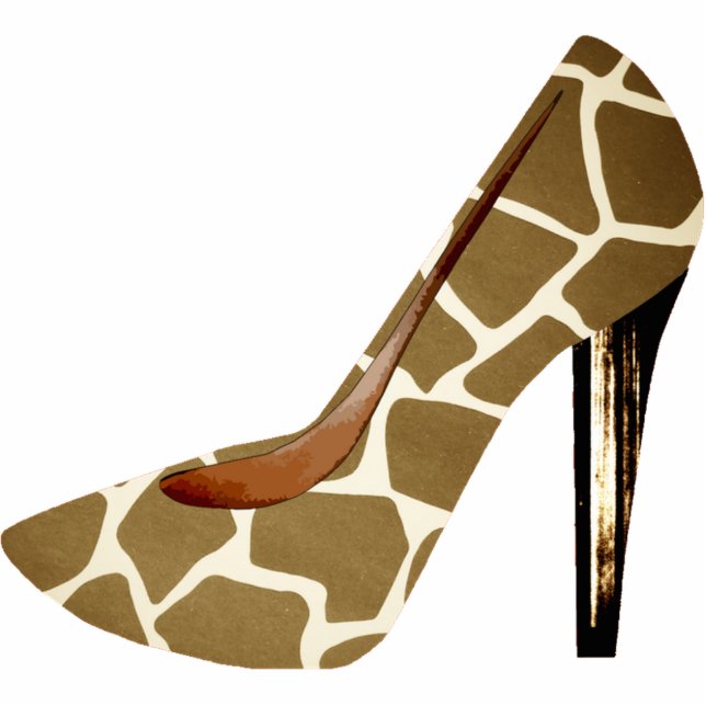 Giraffe Print Fashion Shoe 3D Acrylic Ornament Fotoskulptur Ornament (Vorne)