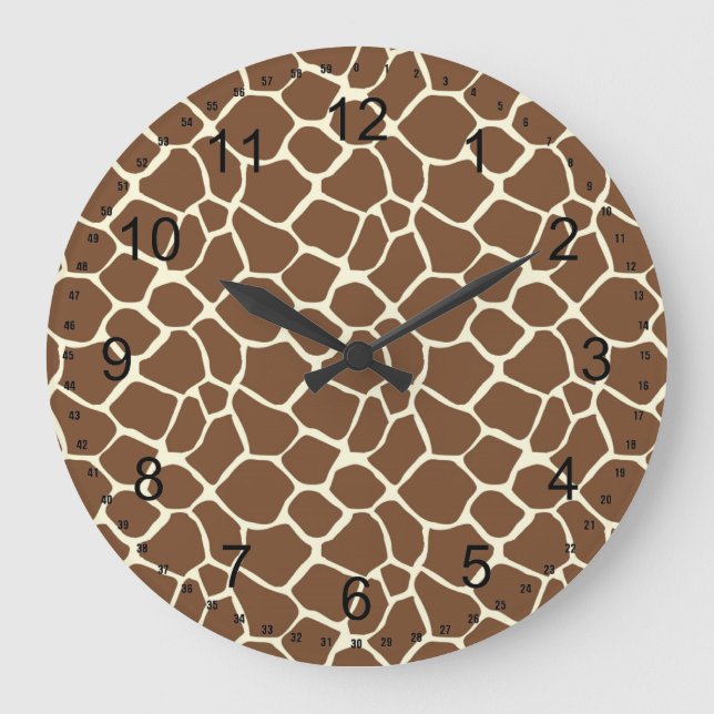 Giraffe Print Große Wanduhr (Vorderseite)