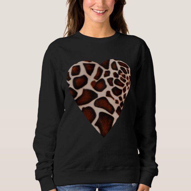 Giraffe Print Heart Pattern Gift Giraffe Skin Sweatshirt (Vorderseite)