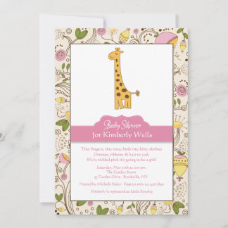 Giraffe Print in rosa Einladung