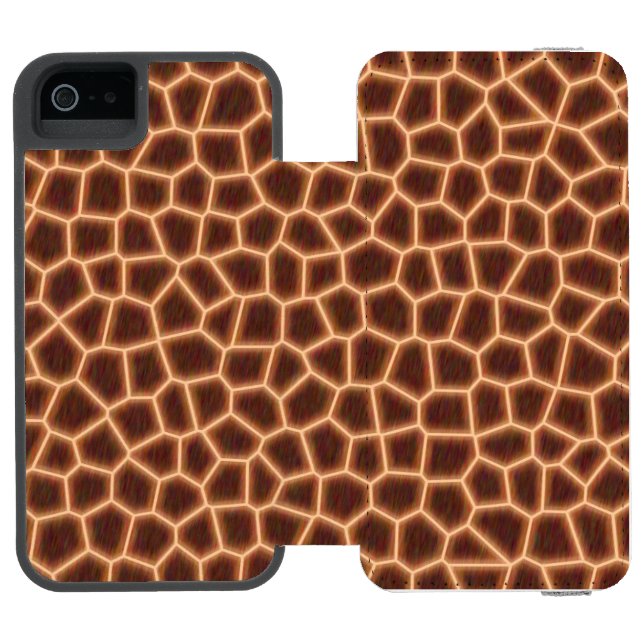 Giraffe Print Incipio iPhone Geldbeutel-Hülle (Folio Geöffnet)